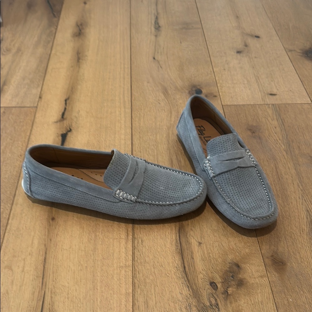 Gray/light blue Suede Loafers